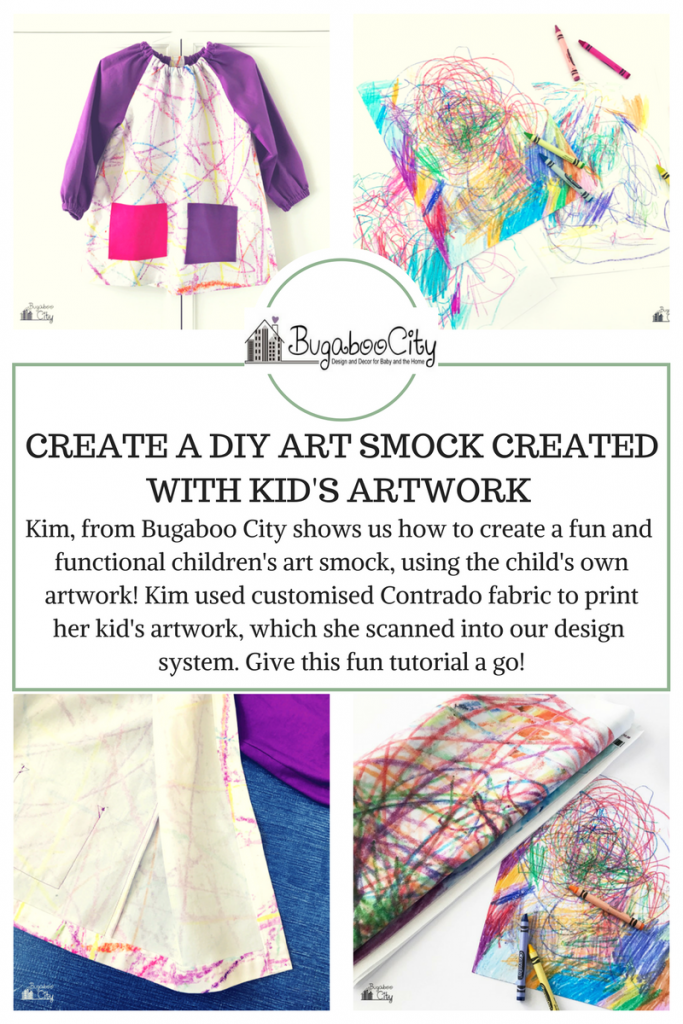 bugaboo city diy art smock created with kid's artwork