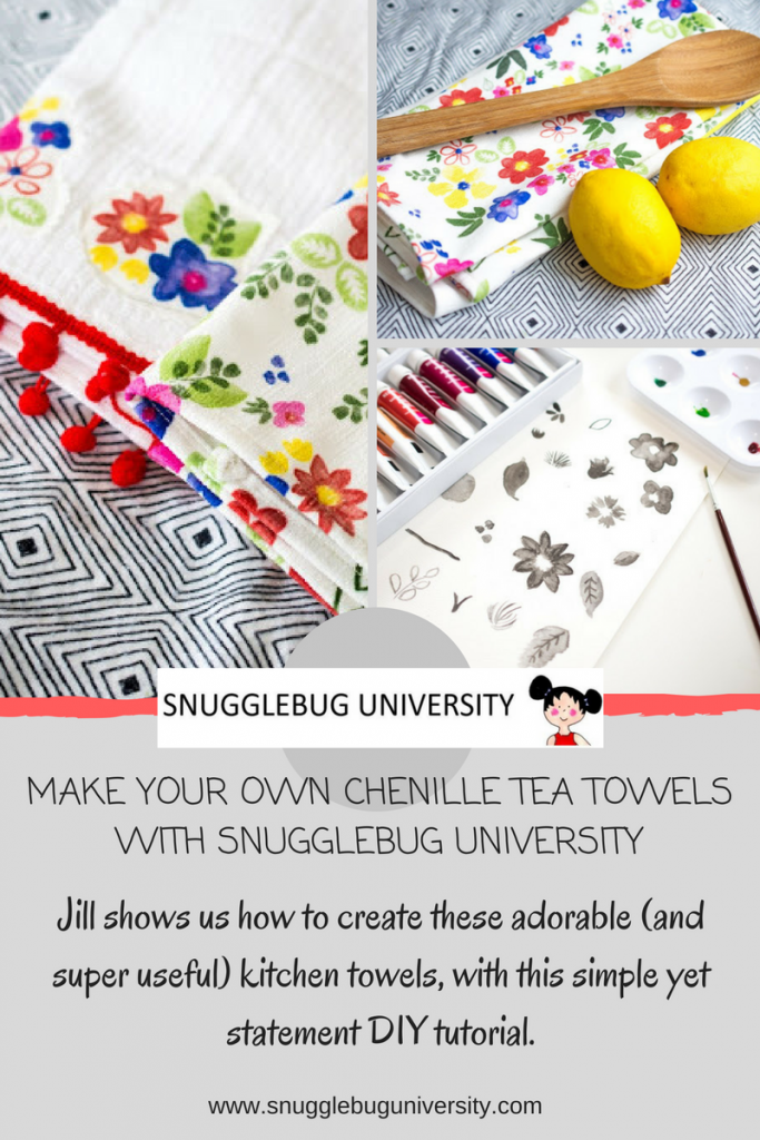 snugglebug university diy tea towels