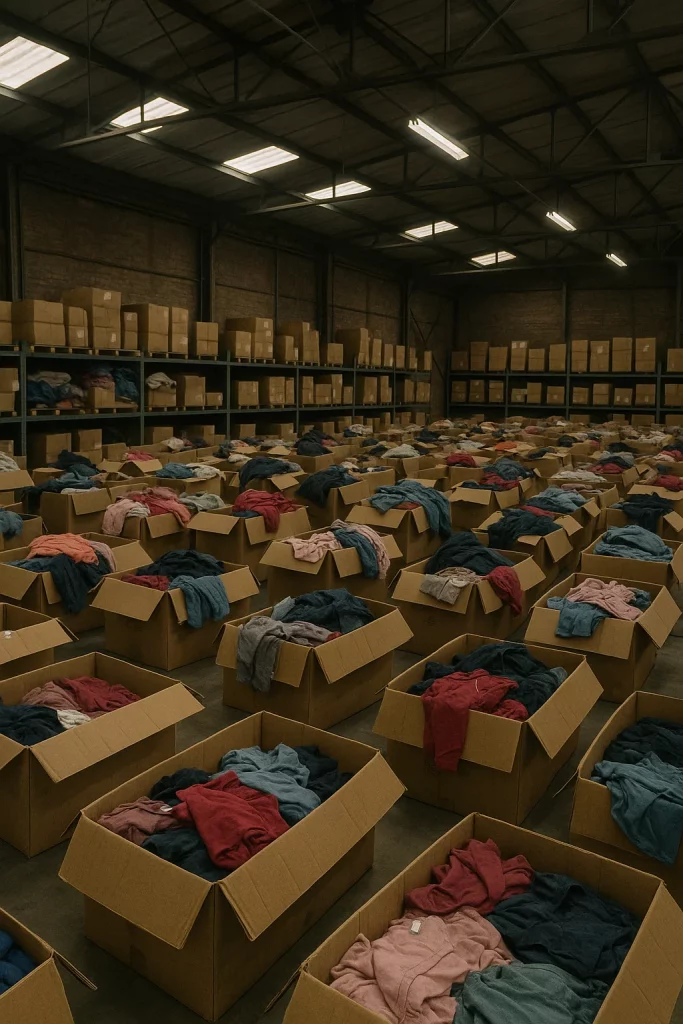 Warehouse packed with 'worthless' garments
