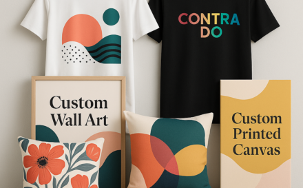 Variety of Contrado’s custom-designed products displayed stylishly