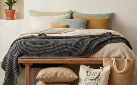 Chic collection of eco-friendly home products arranged attractively.