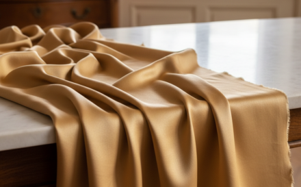 Luxurious silk fabric showcasing its smoothness and sheen.